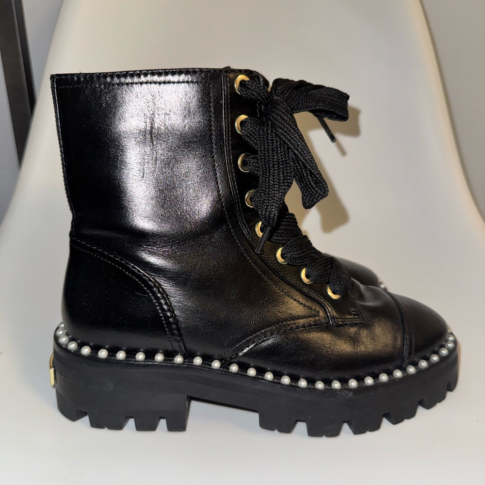 Kate Spade Combat Boots with Pearl Detailing